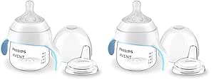 Philips Avent Natural Trainer Sippy Cup with Natural Response Nipple and Soft Spout, 5oz, 1pk, SCF263/01 (Pack of 2)