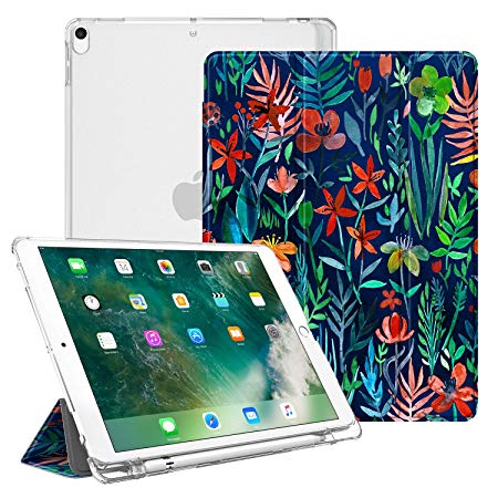 Fintie Case for iPad Air 10.5" (3rd Gen) 2019 / iPad Pro 10.5" 2017- Lightweight Slim Shell Standing Cover with Translucent Frosted Back Cover with Pencil Holder, Auto Wake/Sleep, Jungle Night