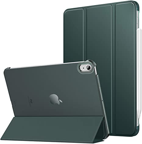 MoKo Case Fit New iPad Air 4th Generation 2020- iPad 10.9 Case Slim Lightweight Smart Shell Stand Cover with Translucent Frosted Back Protector for iPad 10.9 inch, Auto Wake/Sleep,Midnight Green