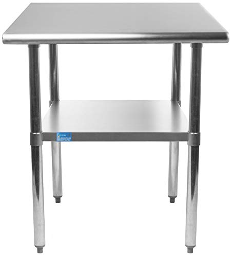 24" X 18" Stainless Steel Work Table with Undershelf | NSF Certified | Laundry Garage Utility Bench | Kitchen Island Food Prep