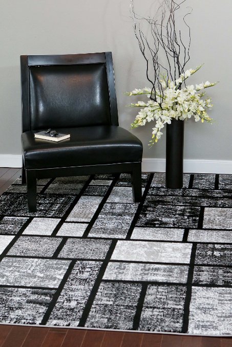 1007 Gray 6'5x9'2 Area Rug Modern Carpet Large New