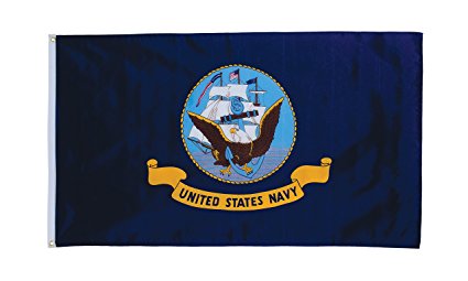 In the Breeze U.S. Navy Grommet Flag, 3 by 5-Feet