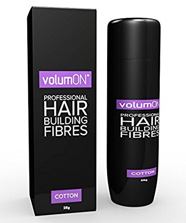 Volumon Professional Hair Building Fibres- Hair Loss Concealer- COTTON- 28g- Get Upto 30 Uses- CHOOSE FROM 8 HAIR SHADES COLOURS (Black)