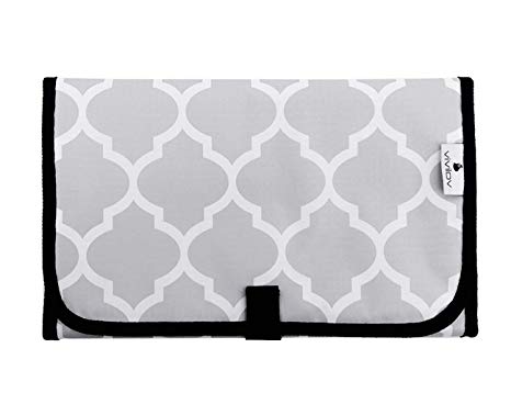 Travel Changing Pad, Portable Changing Pad,Diaper Changing Pad for Baby Waterproof and Lightweight,Gray Pattern