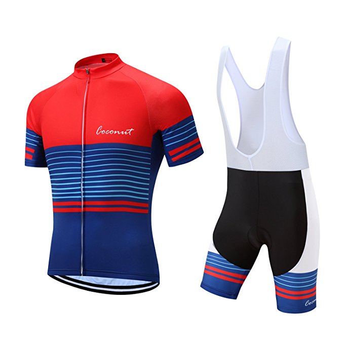 Coconut Pro Team Men's Cycling Jersey Bib Shorts With 3D Padded