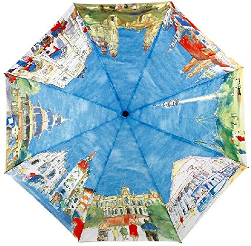 GLODEALS Van Gogh Masterpiece Oil Painting Automatic 3 Folding Parasol Sun/Rain Umbrella Anti-UV Protection Umbrella for Ladies(European G8)