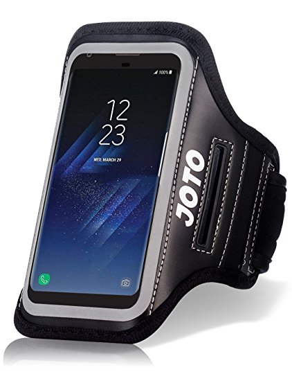 Samsung Galaxy S8 Plus Sport Exercise Armband, JOTO Sport Protective Armband Case, with Key Holder, Credit Card / Money Holder, Sweat Proof, Best for Gym, Running , Exercise , Workout (Black)