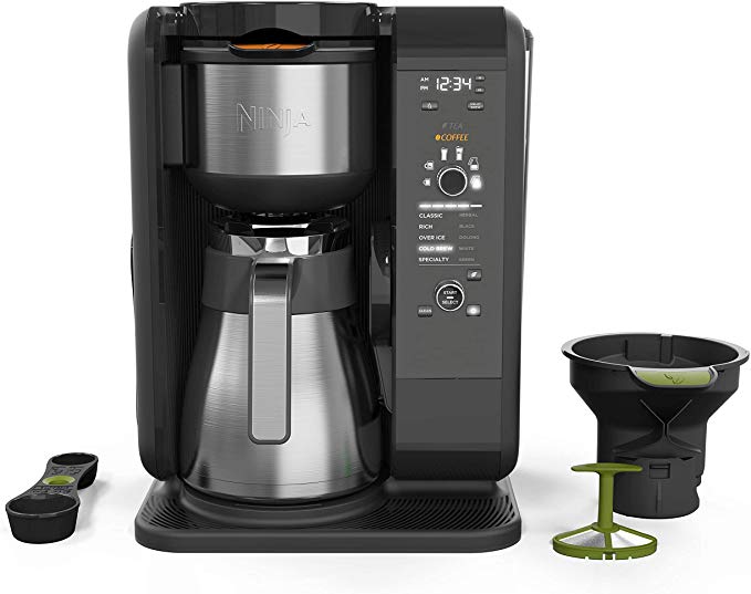 Ninja Hot and Cold Brewed System, Auto-iQ Tea and Coffee Maker with 6 Brew Sizes, 5 Brew Styles, Frother, Coffee & Tea Baskets with Thermal Carafe (CP307)