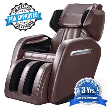 WOVTE Full Body Massage Chair, Zero Gravity & Air Massage, Foot Roller, Shiatsu Recliner with Heater Foot Roller and Vibrating (3 Years Warranty FDA Approved)