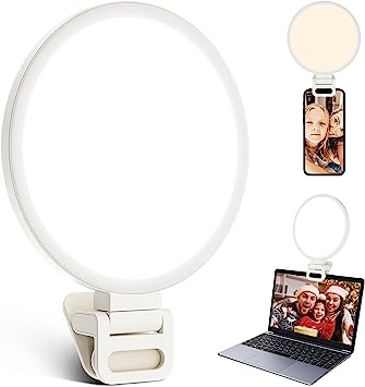 ACMEZING Full-Screen Ring Light 60 LED Side Lighting Anti-Glare Clip on Ring Light for Phone iPhone Laptop Computer Monitor, 3 Light Modes for Live Streaming, Selfies, Video Conference, Zoom Lighting