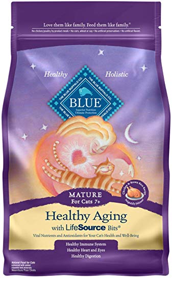 Blue Buffalo Healthy Aging Natural Mature Dry Cat Food, Chicken & Brown Rice