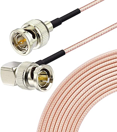 Superbat 3G/HD SDI Cable BNC Cable(50cm 75Ω) for Cameras and Video Equipment，Supports HD-SDI/3G-SDI/4K/8K，SDI Video Cable (Straight to Right Angle,1Pcs)