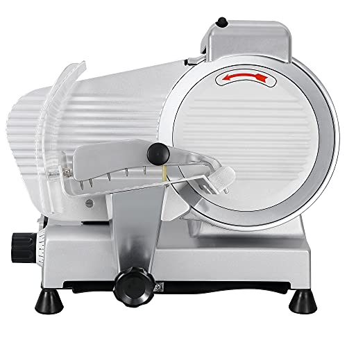 Smartxchoices 10-inch Semi-Auto Meat Slicer for Home Commercial Use Thickness Adjustable Cheese Food Fruit Bread Slicer Machine (240W, 530 RPM )