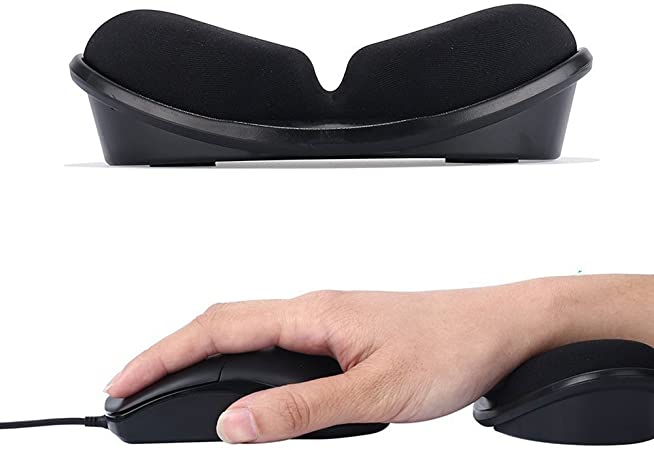 SKYZONAL Ergonomic Wrist Pad Memory Foam Mouse Pad Anti-Skid Mousepad Support Wrist Rest Mat Ergonomic Office Healthy for PC Computer Laptop Desktop (Black)
