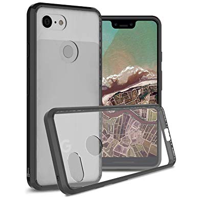 CoverON ClearGuard Series Google Pixel 3 XL Case, Slim Fit Phone Cover with Clear Hard Back and TPU Bumpers for Google Pixel 3 XL - Clear w/Black Rim