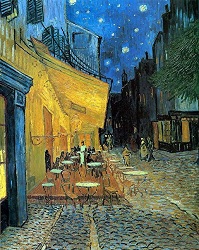 Wieco Art Cafe Terrace at Night Large Modern Giclee Canvas Prints Vincent Van Gogh Artwork Oil Paintings Reproduction Landscape Picture Photo Printed on Canvas Wall Art for Living Room Decorations