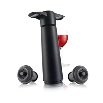 Vacu Vin 981460 Wine Saver Vacuum Wine Pump with 2 Stoppers