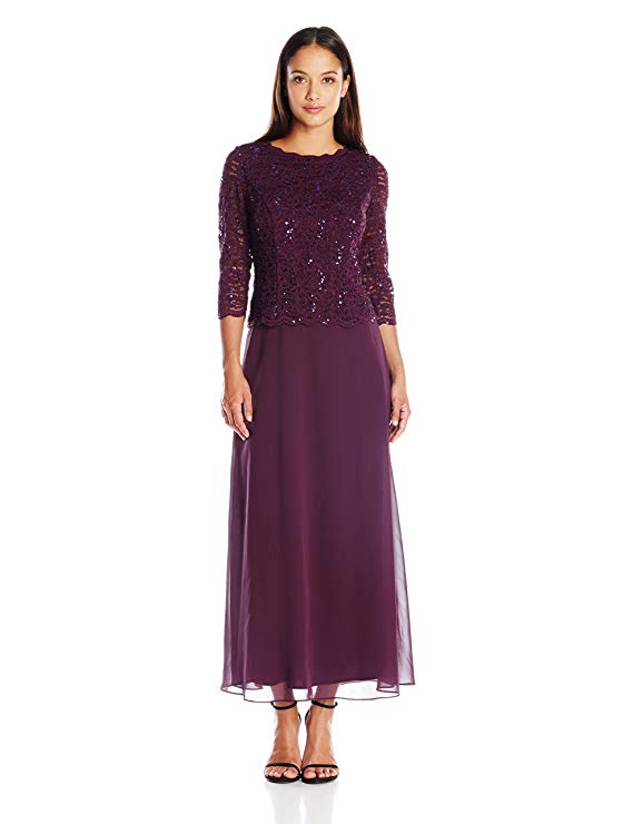 Alex Evenings Women's Long Mock Dress