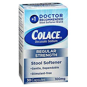Colace Docusate Sodium Stool Softener Capsules 100 mg - 30 capsules