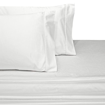 Royal Plush 100% Egyptian Cotton 450 Thread Count Sheet Sets, luxurious sateen weave Solid, Deep Pockets (15" Pockets), 4 Piece Full Size Sheet Set, White