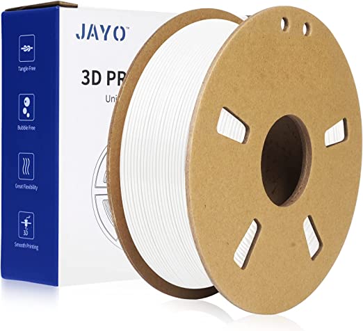 JAYO PLA Filament 1.75mm, Upgraded PLA Meta 3D Printer Filament 0.65KG, Diameter 1.75mm ± 0.02mm High Fluidity Fast Print 3D Printing Consumables, 1.4LBS White 3D Filament