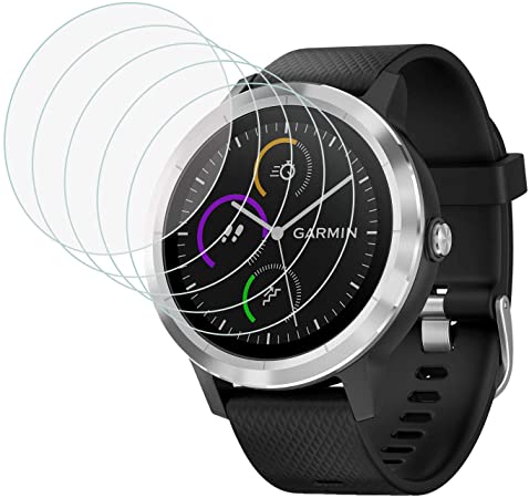 MoKo 5-Pack Screen Protector Compatible with Garmin Vivoactive 3,HD Clear，Anti-Bubble Tempered Glass Screen Protector [Anti-Scratch] for Garmin Vivoactive 3