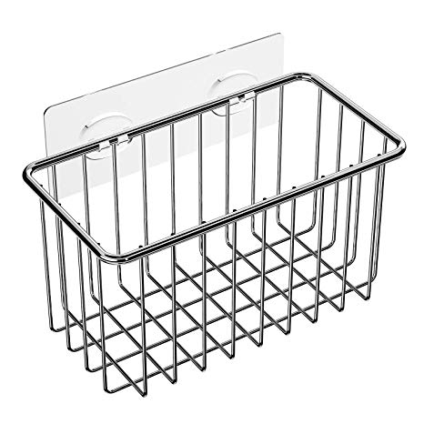 SMARTAKE 3-in-1 Shower Caddy, Stainless Steel Sink Caddy with Adhesive, Wall Mounted Bathroom Shelf Storage Organizer for Bathroom, Kitchen, Tiolet and Dorm,Silver
