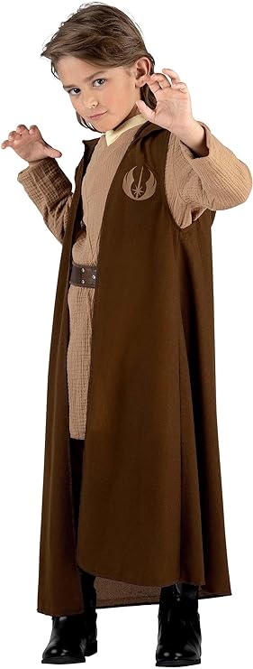 STAR WARS OBI-Wan Kenobi Official Youth Costume - Tunic and Pants, Detachable Cloak with Printed Design, and Printed Belt - Medium Multi