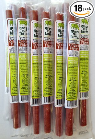 Beef Sticks: 100% Grass-Fed (Original Flavor, 18-Count, 1-oz Sticks) - Gluten-Free - No Antibiotics or Hormones