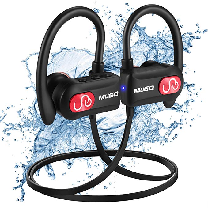 Wireless Headphones, IPX7 Waterproof Bluetooth Earphones Noise Cancelling In Ear Running Headphones With Mic, Wireless Earphones Sports, Super Bass, HiFi Stereo, Carrying Case, 10 Hours Playing Time