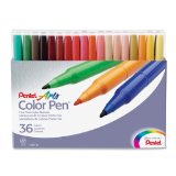 Pentel Color Pen Set Set of 36  Assorted Colors S360-36