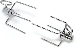 GrillPro 50502 Heavy Duty Replacement Spit Forks,Silver