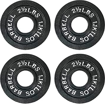 WF Athletic Supply Traditional/Classic 2-Inch Hole Solid Cast Iron Olympic Barbell Weight Plates - Great for Strength Training, Weightlifting, Bodybuilding & Powerlifting, Multiple Choices Available