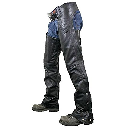 Xelement 7554 Mens Black Advanced Dual Comfort Leather Chaps - 36