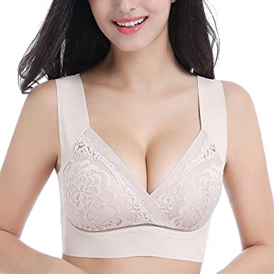 Plunge Bralettes for Women Padded Lace Longline Bra Camisoles Deep V Neck Wireless Crop Top