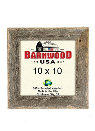 BarnwoodUSA 10 by 10 Rustic Picture Frame With 2 Inch Wide Molding - 100% Reclaimed Wood