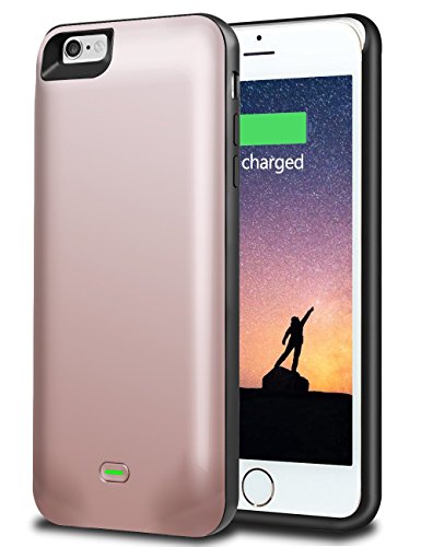 iPhone 6S Battery Case, HoneyAKE One-Piece Design Ultra Slim Quick Charge External Battery Backup Charging Case Portable Power Bank Charger Cover Case for iPhone 6/6S(4.7 inchs)with 2600mAh-Rose Gold