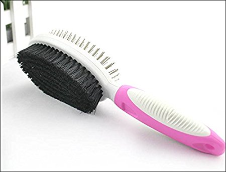 ZMG Double Sided Pin Bristle Brush Dogs Grooming Comb Cleans Pets Shedding Tools