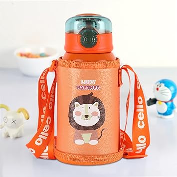 CELLO Kinder Hot & Cold Stainless Steel Kids Water Bottle, 500ml, Orange