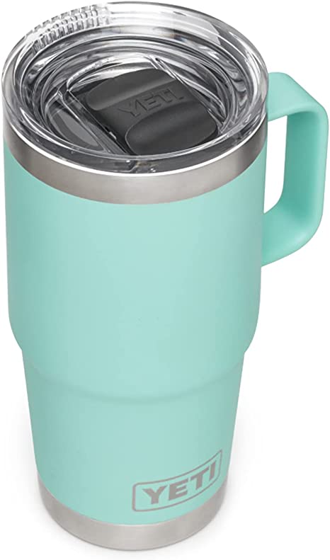 YETI Rambler 20 oz Travel Mug, Stainless Steel, Vacuum Insulated with Stronghold Lid, Seafoam