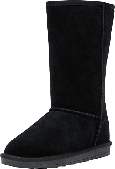 Jeossy Women's 9688 Leather | Winter Snow Boots Warm | Knee High Mid Calf Plush Fuzzy | Tall Shoes