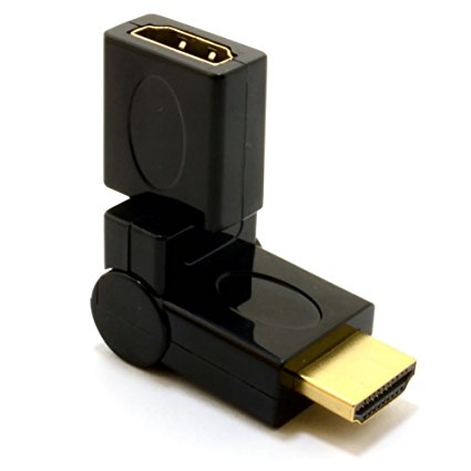 Conwork HDMI (Type A) Male to HDMI Female Rotating 360 Type Gold Plated Connection Adapter Extender Elbow V1.4 Supports 4K UltraHD Display/Monitor