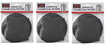 3 X Oggi Replacement Charcoal Filters for Compost Pails # 7320, 5427, 5448 and 7700, Set of 2