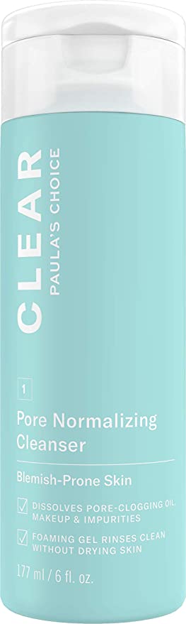 Paula's Choice Clear Pore Normalizing Cleanser - Cleansing Gel & Makeup Remover - Removes Pore Clogging Impurities, Blackheads & Breakouts - with Salicylic Acid - All Skin Types - 177 ml