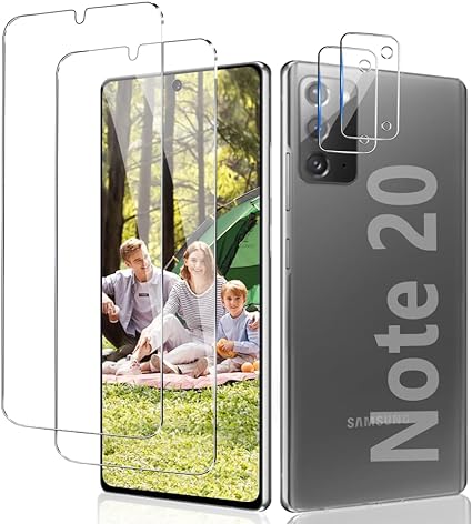 VITAVELAAA 2 2 Pack Galaxy Note 20 Screen Protector, Fingerprint Unlock, 9H Hardness Tempered Glass, Scratch Resistant, Premium HD Clear for Samsung Galaxy Note 20 Glass Screen Protector (6.7 Inch)