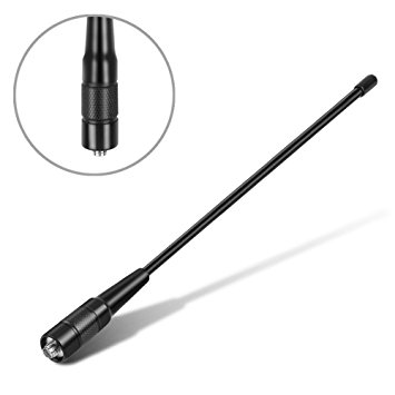 TNP NA-771S Radio Antenna - SMA Female 15.6" Inch Whip VHF/UHF (144/430Mhz) High Gain Antenna for BaoFeng, Pofung, Kenwood, Wouxun, Yaesu Compatible Two-way Ham Radio Walkie Talkies