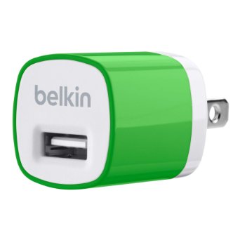 Belkin MiXiT Home and Travel Wall Charger with USB Port - 1 AMP / 5 Watt (Green)