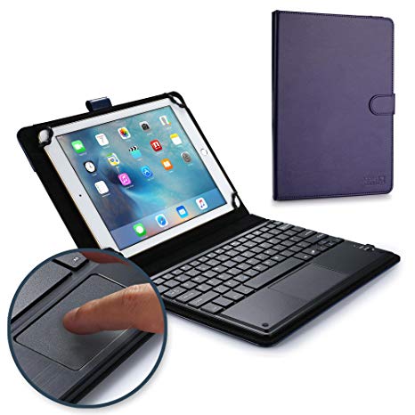 Google Nexus 10 keyboard case, COOPER TOUCHPAD EXECUTIVE 2-in-1 Wireless Bluetooth Keyboard Mouse Leather Travel Cases Cover Holder Folio Portfolio   Stand Samsung P8110 (Blue)