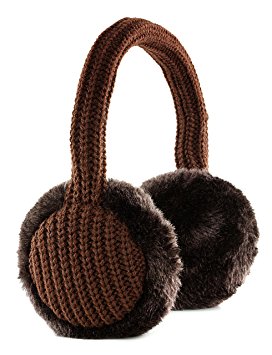 KitSound Audio Plain Knit Earmuffs for iPhone, iPod, iPad Mini and MP3 Player - Brown