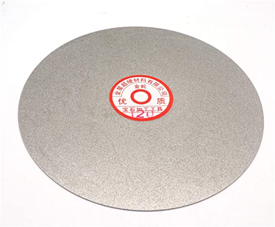 Rannb Flat Lap Wheel 120 Grit 8-inch Outer Dia Diamond Coated Sanding Polishing Disc